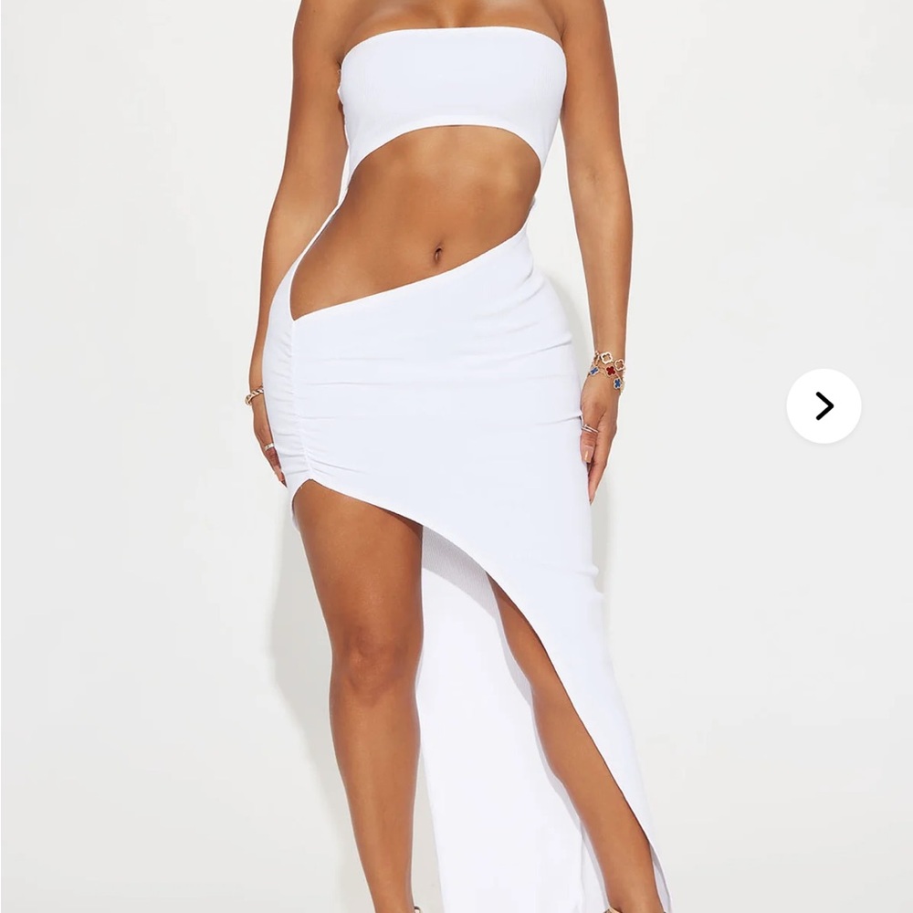 Elegant White Asymmetrical Skirt